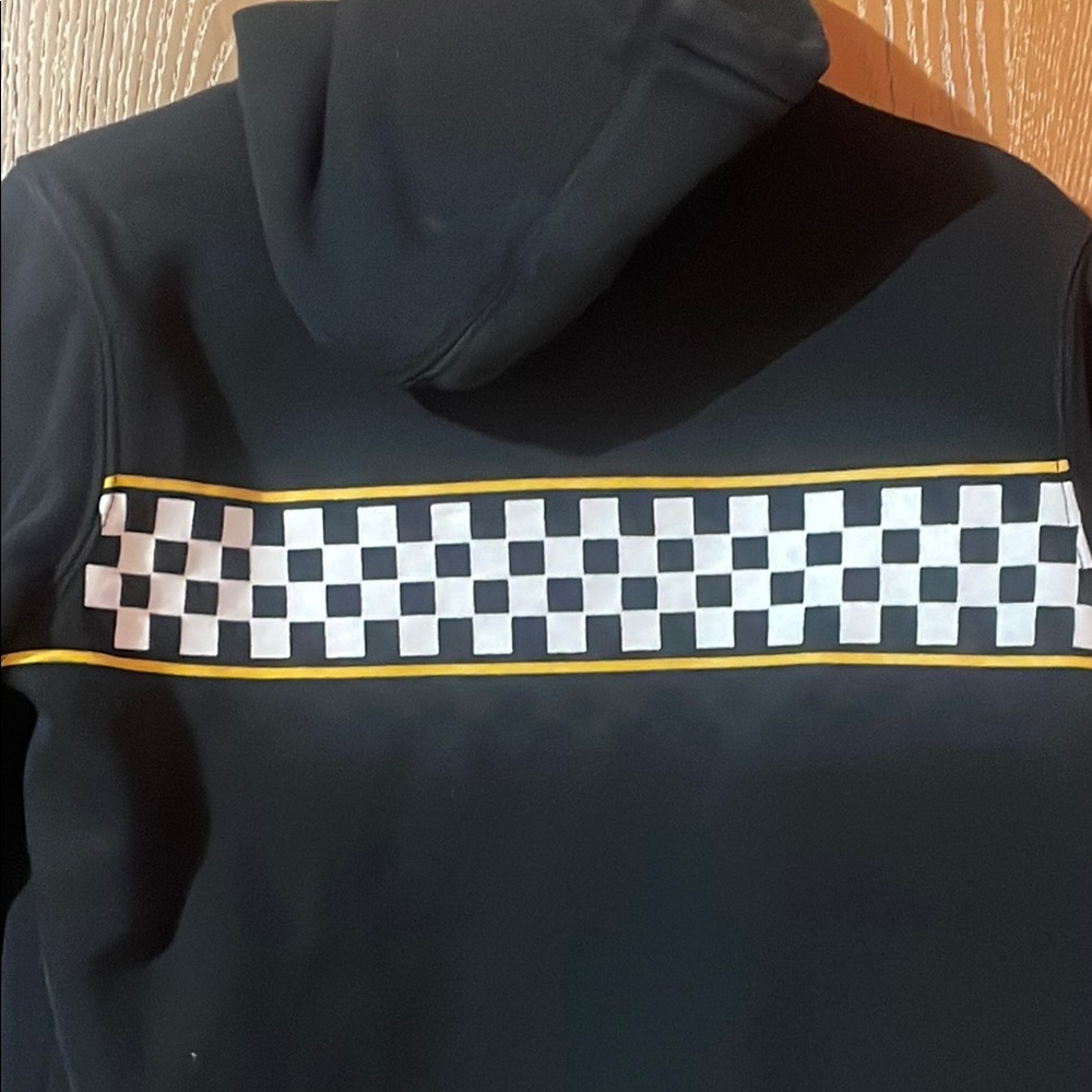 Vans Black Hoodie with Checkerboard Design - Picture 4 of 5